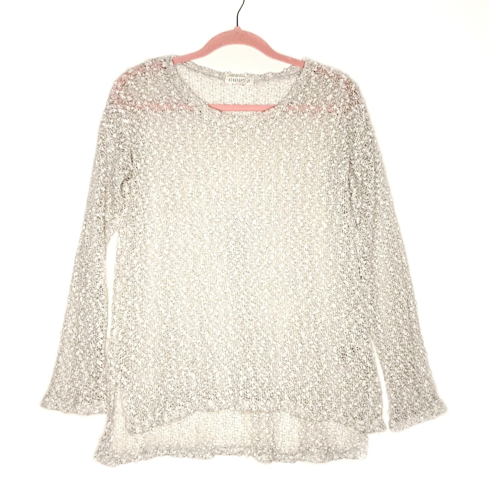 Aeropostale Sheer Sparkle Lace Knit Sweater M